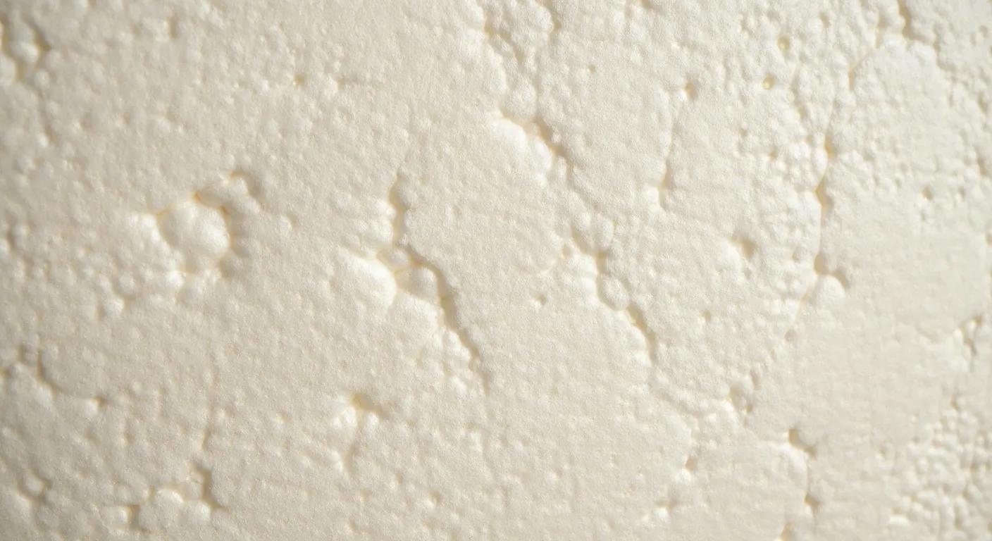 Close-up of closed-cell spray foam insulation showing its excellent moisture resistance